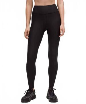 NEW LULULEMON fleece high-rise running tight pants in black
